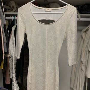 Quarter Sleeve Metallic Dress- Tobi